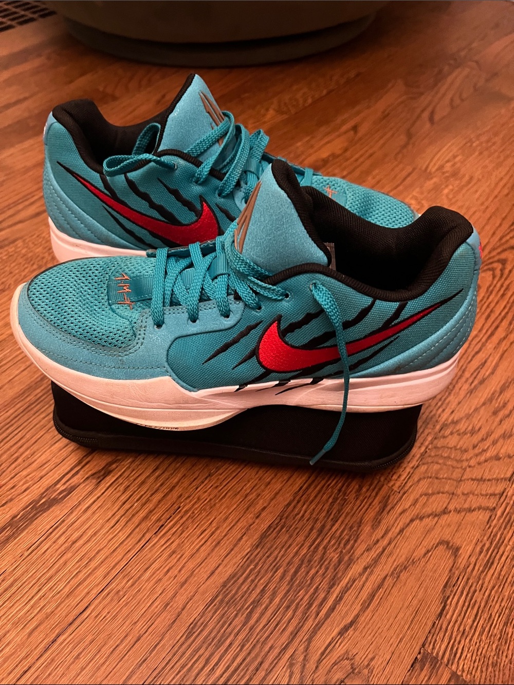 Nike Kids Turquoise and Red Swoosh Sneakers